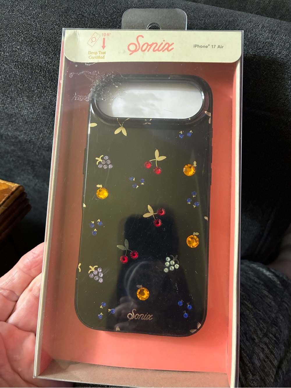 Sonix Black Floral Crystal iPhone 17 Air Case with Multicolor Accents
